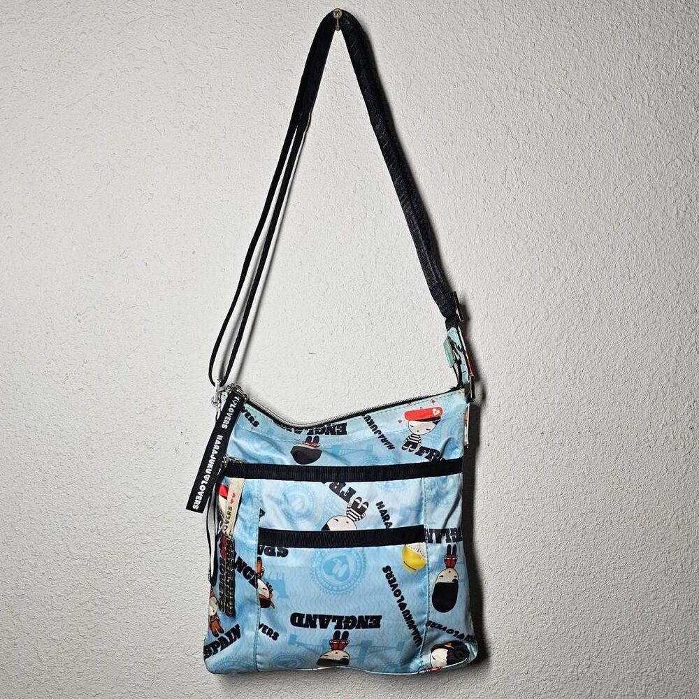 Harajuku lovers y2k Blue j fashion aop graffitti crossbody bag